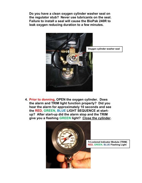 Donning Procedure - BioPak 240 Revolution