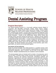 dental assisting program - School of Health Related Professions