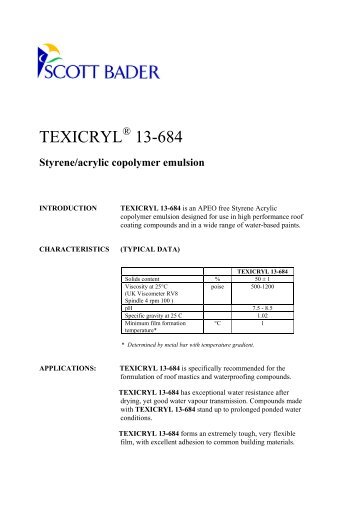 Data Sheet Texicryl 13-684 - Scott Bader