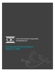 2008 Crown Investments Corporation of Saskatchewan First Quarter ...