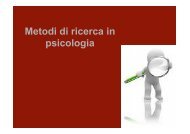 Metodi di ricerca in psicologia - Lettere e Filosofia