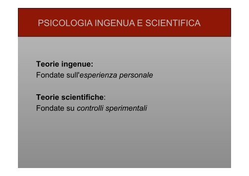 Metodi di ricerca in psicologia - Lettere e Filosofia