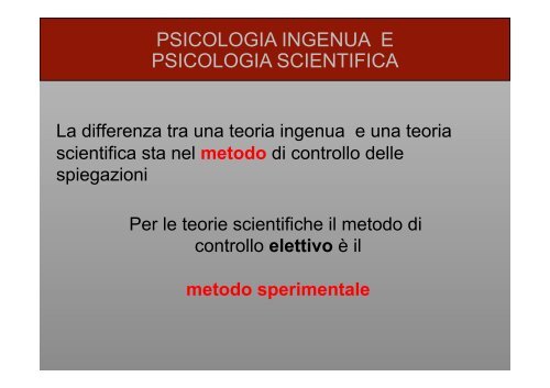 Metodi di ricerca in psicologia - Lettere e Filosofia