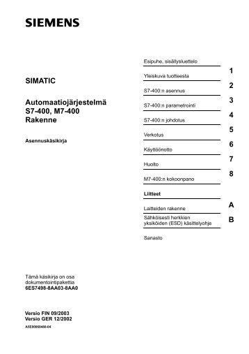 S7-400-asennuskÃ¤sikirja - Siemens