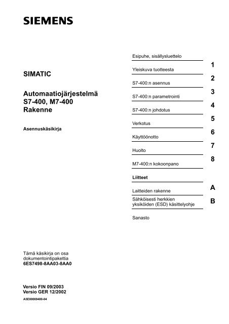 S7-400-asennuskÃ¤sikirja - Siemens