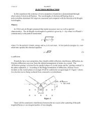 ELECTRON DIFFRACTION In this experiment the existence of wave ...