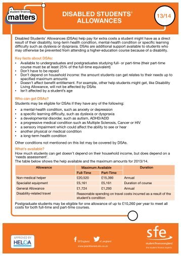 Disabled students' allowances fact sheet - Practitioners