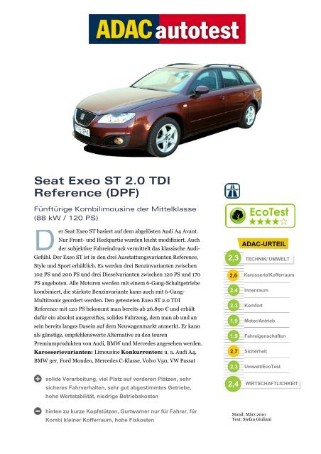Seat Exeo ST 2.0 TDI Reference (DPF) - ADAC