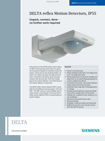 DELTA reflex Motion Detectors, IP55 - Siemens