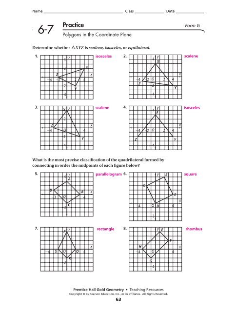 Prentice Hall Geometry Worksheet Answer Key - Worksheetpedia