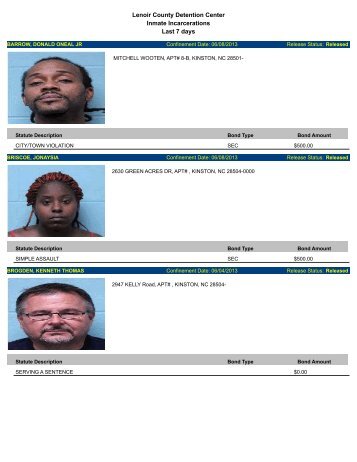 Updated: Mugshots of people arrested in Lenoir County