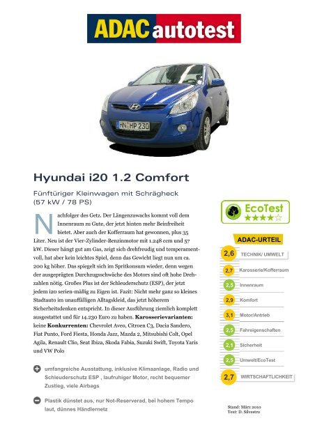 Hyundai I 1 2 Comfort Adac