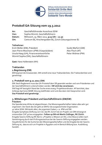Protokoll GA 19.3.2012