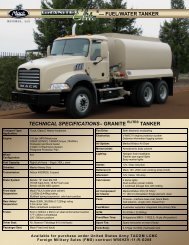 fuel/water tanker - Mack Defense