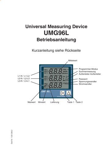 Betriebsanleitung / Technische Daten (PDF-Dokument)