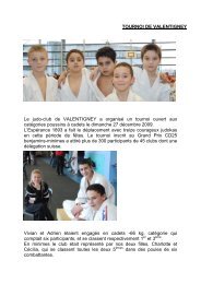 TOURNOI DE VALENTIGNEY Le judo-club de VALENTIGNEY a ...