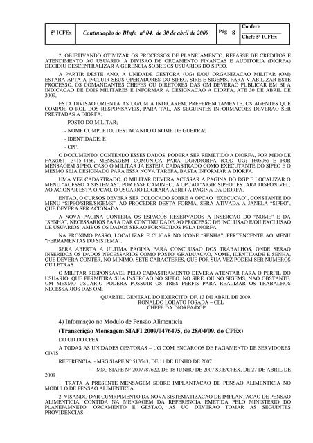BInfo - 04 - 5Âª ICFEx - ExÃ©rcito Brasileiro