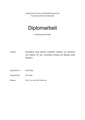 Diplomarbeit - Hochschule für Technik und Wirtschaft Dresden