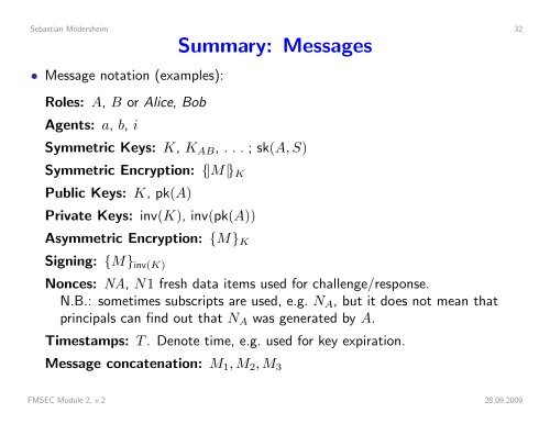 Security Protocols I - Information Security