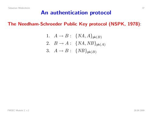 Security Protocols I - Information Security