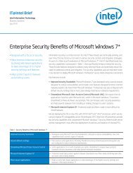 Enterprise Security Benefits of Microsoft Windows 7* Brief - Intel