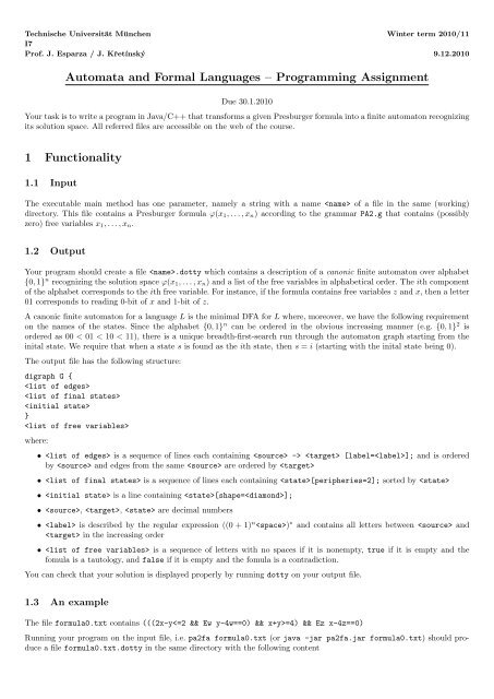 Automata and Formal Languages â Programming Assignment 1 ...