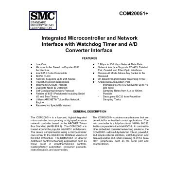 COM20051+ Integrated Microcontroller and Network Interface with ...