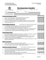 Form G - Site Inspection Checklist - City of Knoxville