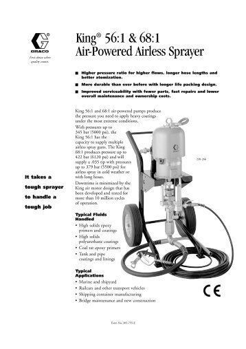 305755E , King 56:1 & 68:1 Air-Powered Airless Sprayer - Karnes.bg