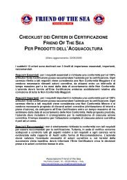 checklist dei criteri di certificazione per prodotti ... - Friend of the Sea