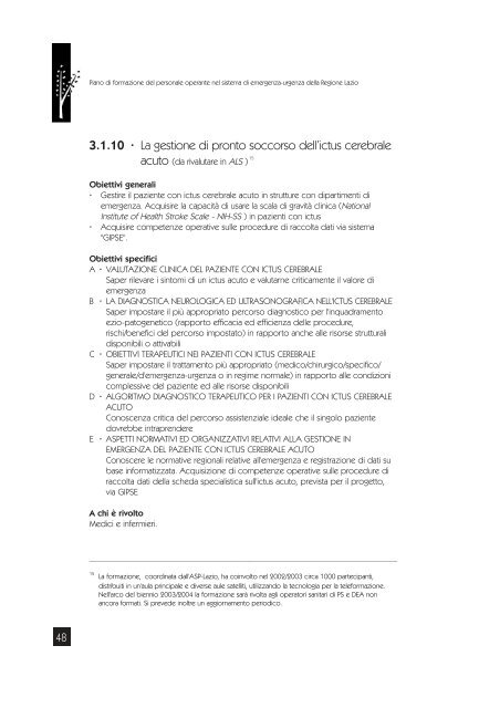Piano di Formazione - Agenzia di SanitÃ  Pubblica della Regione Lazio