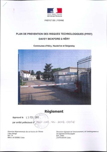 PPRT Davey Bickford - Règlement - Acerib.fr