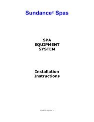 Inground Spa Equipment Installation Instructions - Sundance Spas