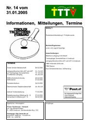 Nr.14 vom 31.01.2005 - Tiroler Tischtennis-Verband - - TTTV