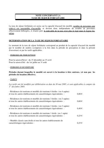 Notice Taxe de Séjour Forfaitaire - Mairie de Combloux