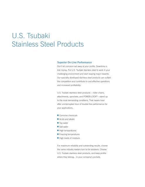 Stainless Steel Products - Tsubaki