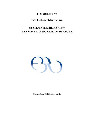 systematische review van observationeel onderzoek - Dutch ...