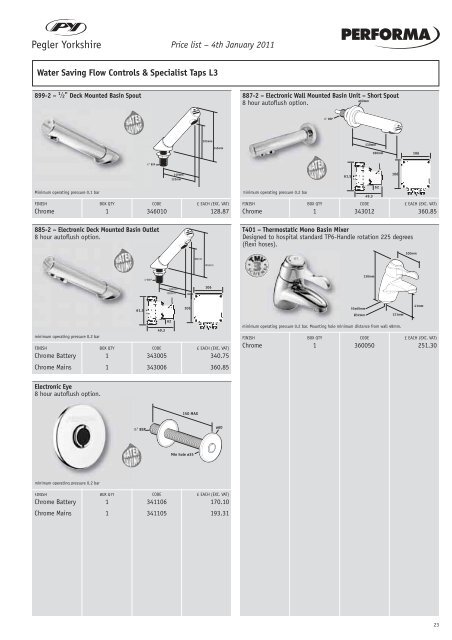 Price list â 4th January 2011 - Pegler