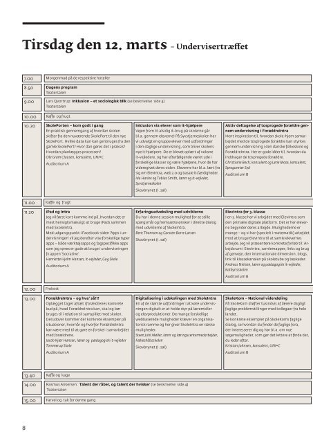 Printvenligt program - SkoleIntra