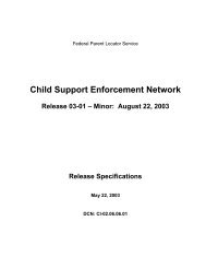 Child Support Enforcement Network Release 03-01 â Minor