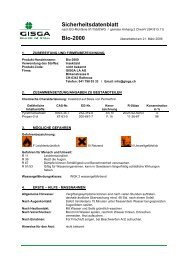 Sicherheitsdatenblatt Bio-2000 - GISGA AG