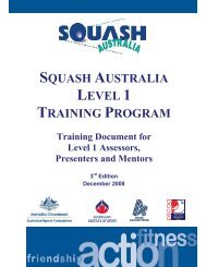 squash australia level 1 training program - World Squash Federation