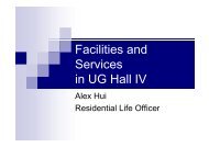 Facilities and Services in UG Hall IV - Student Affairs Office