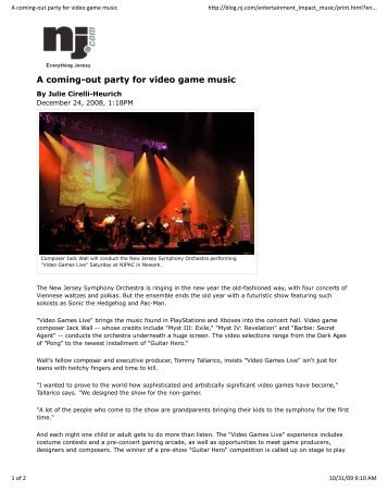 A coming-out party for video game music - Schola Cantorum on ...