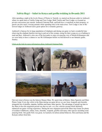 to read her fabulous trip report - The Africa Adventure Company
