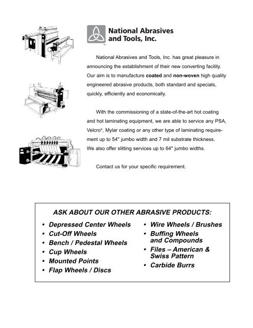 coated abrasives - Electronic Fasteners Inc