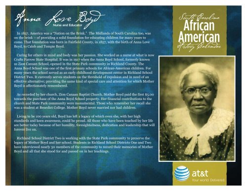 Anna Love Boyd - South Carolina African American History Calendar