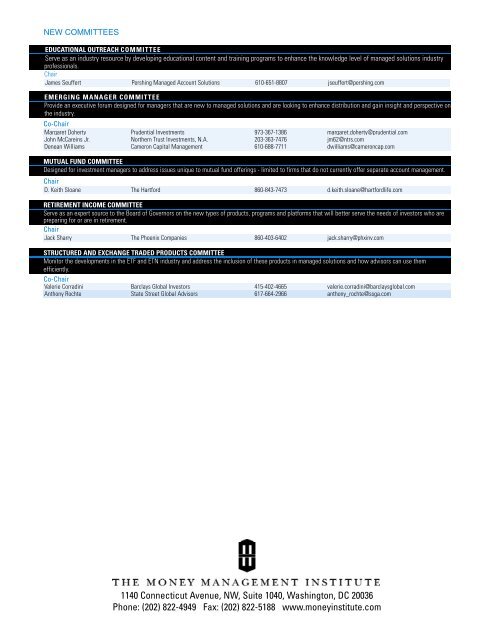 com m itt ee membership - The Money Management Institute