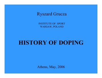 The History of Doping (PDF)