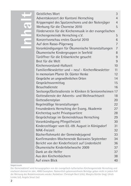 Gemeindebrief - Evangelische Kirchengemeinde Herrsching ...